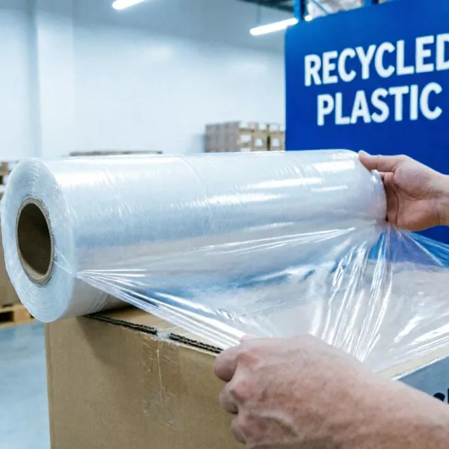 Stretchfilm av återvunnen plast